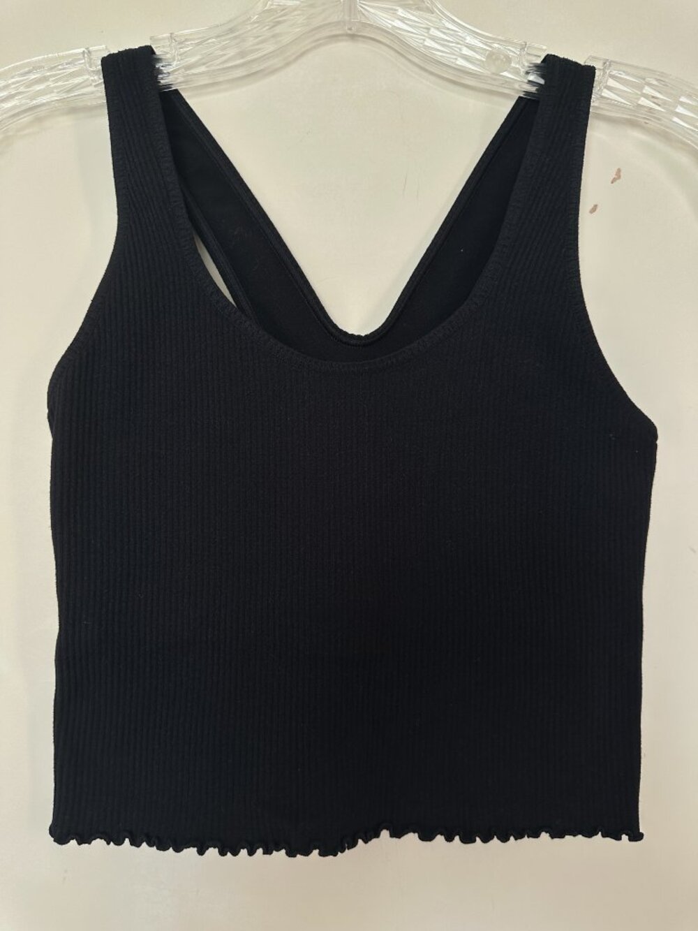 Spiritual Gangster Amor Crop Tank Black Lined w/ Shelf Bra XS/S